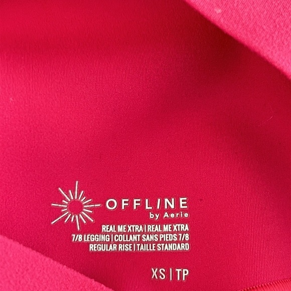 OFFLINE By Aerie 7/8 Leggings Real Me Xtra High Rise HOT PINK Size XSmall 25” - Picture 8 of 8